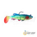 Burle Lead Jig Head Soft Bait Lure with main hook and treble hook Green Yellow