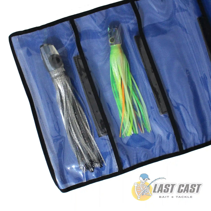 Hooker Lure Jig Storage Roll Bag with Pockets Large Open with Lures