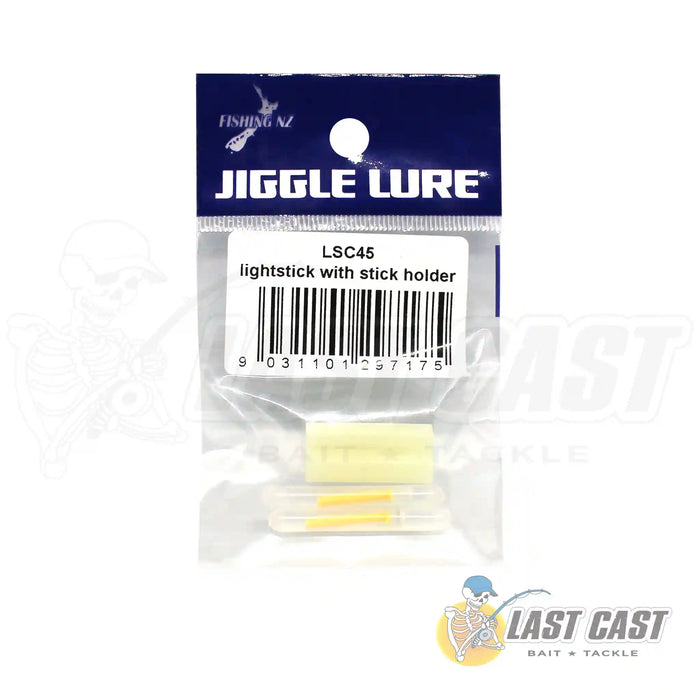Jiggle Lure Glow Stick Light with Rod Clip Holder Seat 2 Pack in Packaging