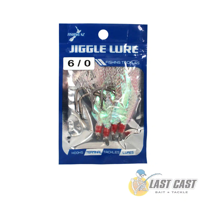 Jiggle Lure Flasher Hooks Pink 6/0 in Packaging