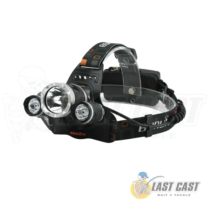 Last Cast High Power 3 Led Rechargeable Headlamp Angle Left