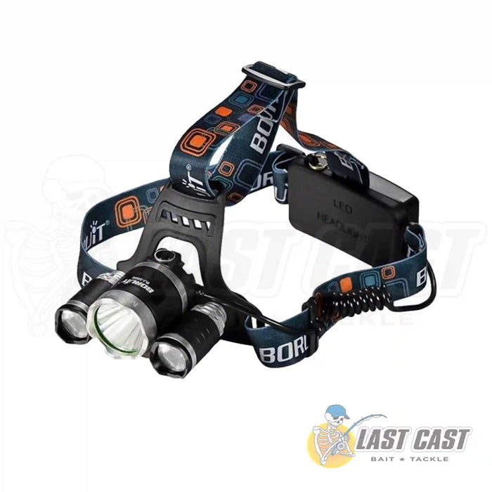 Last Cast High Power 3 Led Rechargeable Headlamp Angle Left