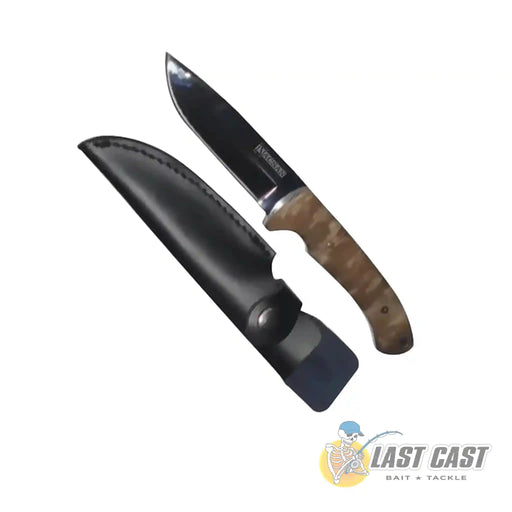 Nacsan Classic Hunter Knife with Wooden Handle and Leather Sheath