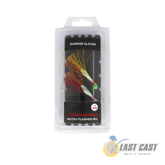 Ocean Assassin 2- Hook Mutsu Flasher Rig 4-0 Sunrise Slayer in Packaging