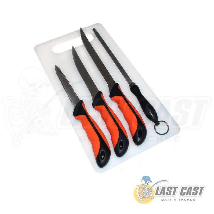 Sea Harvester Filleting Knife Set 5 Piece Knives Cutting Board and Knife Sharpener